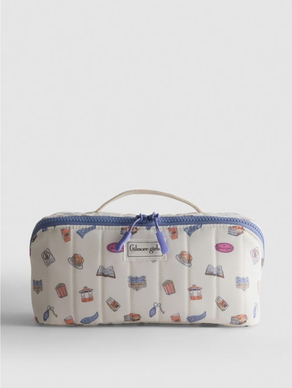 Gilmore Girls Large Cream Travel Cosmetic Bag with Blue Trim, Primark